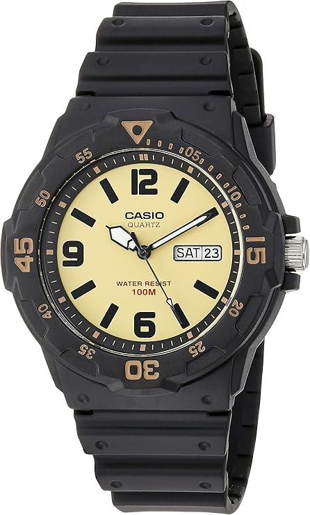 casio 卡西欧男式经典石英树脂休闲手表,颜色:黑色(型号:mrw-200h
